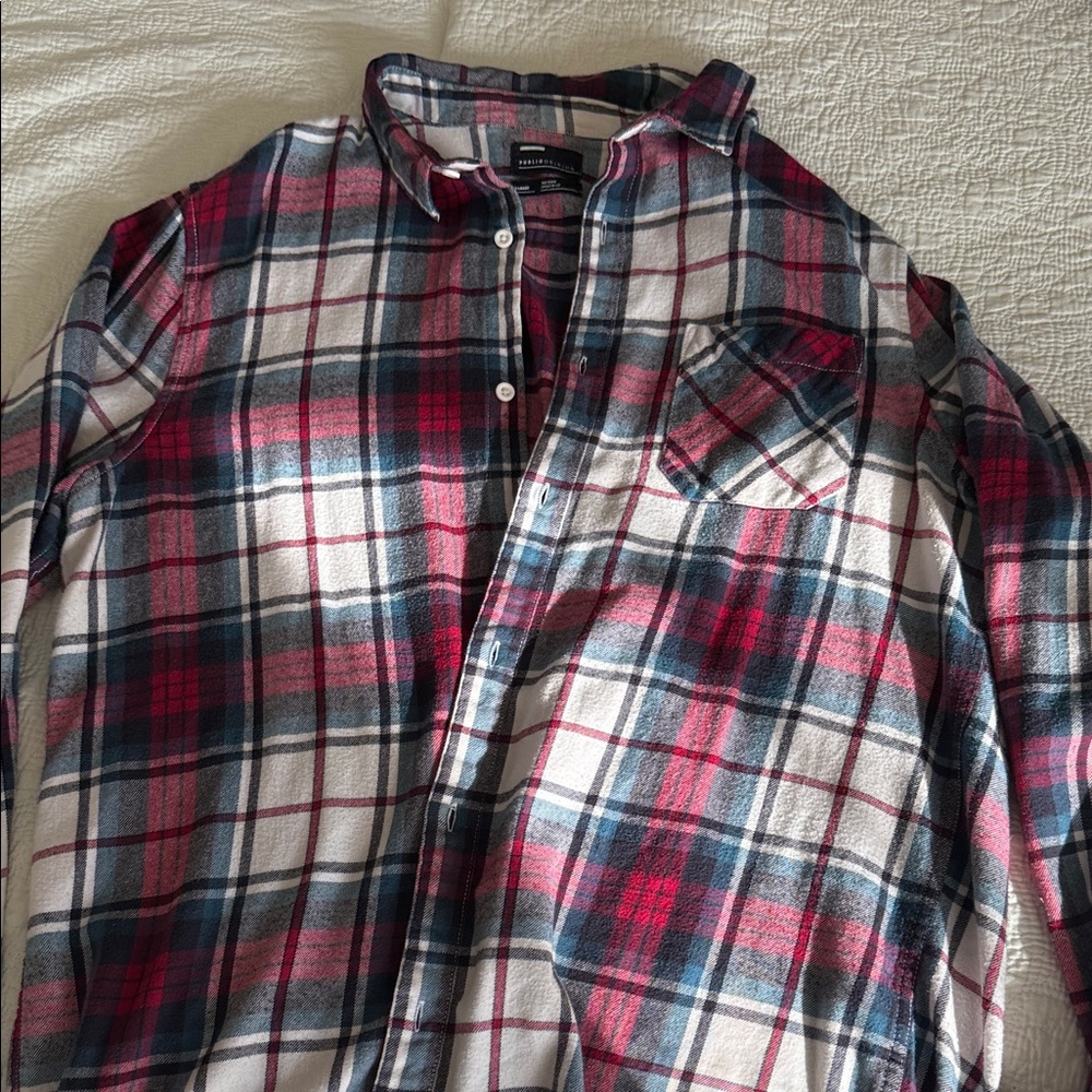 Public Opinion Plaid Flannel Shirt